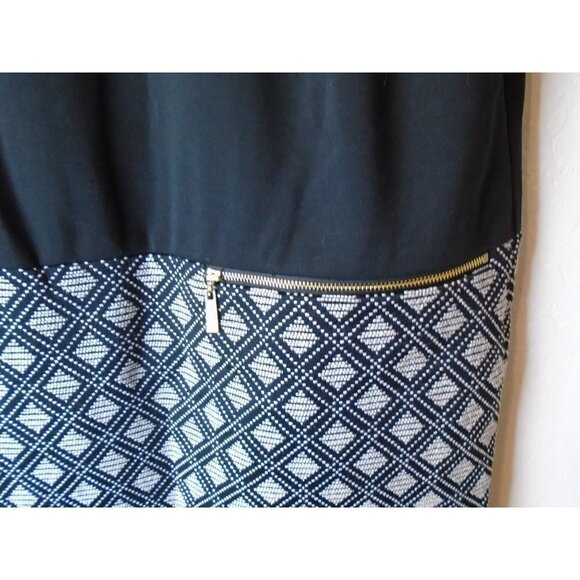 Ellen Tracy Women Dress Sz 16W Career ColorBlock with Gold Zipper Detail So Cute - Picture 3 of 8